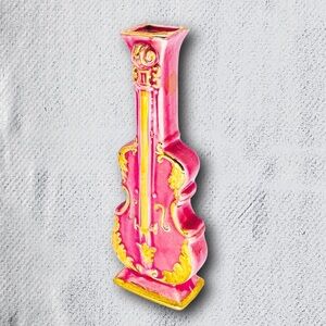 Goldra MCM Gold-Gilt Violin Wall Pocket Vase
